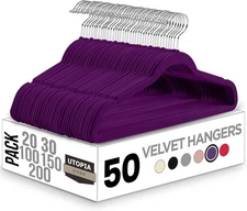   Velvet Hanger 50-Piece Set - Non-Slip Suit Hanger with 360-Degree Rotation