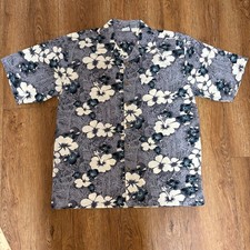 90s Ocean Pacific OP Sport Shirt Mens L Floral Hawaiian Hibiscus Button Up VTG
