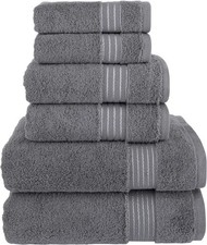 Turkish Cotton 6 Pcs Bath Towel Set, Luxury Bath Towels for Bathroom