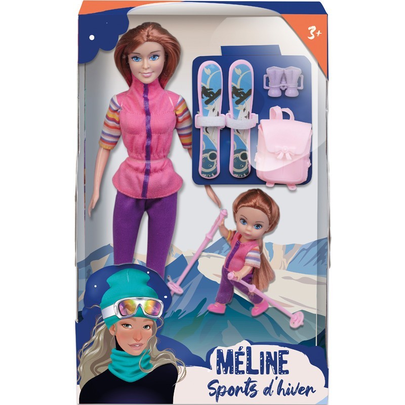 Poupée mannequin Méline sports d'hiver et accessoires de glisse pour enfant dès 3 ans