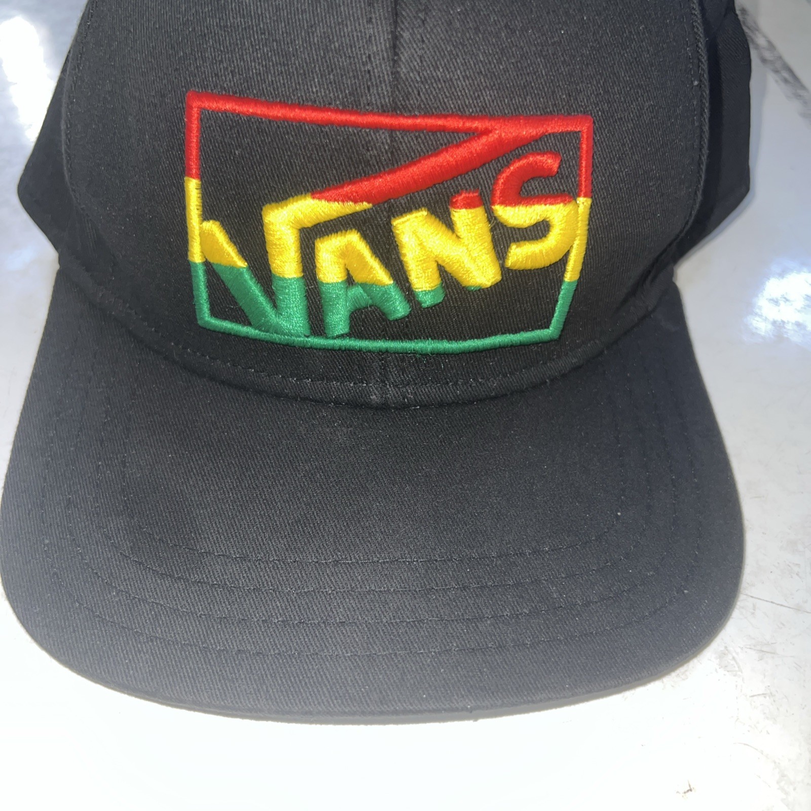VANS Hat Cap Black Snapback Adjustable Rasta Logo - image 3