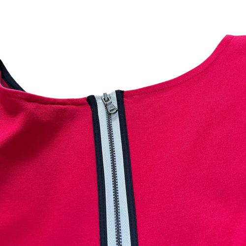 Vestido Kenneth Cole para mujer fruncido lateral cremallera espalda talla 10 favorecedor vacaciones - Imagen 3 de 8