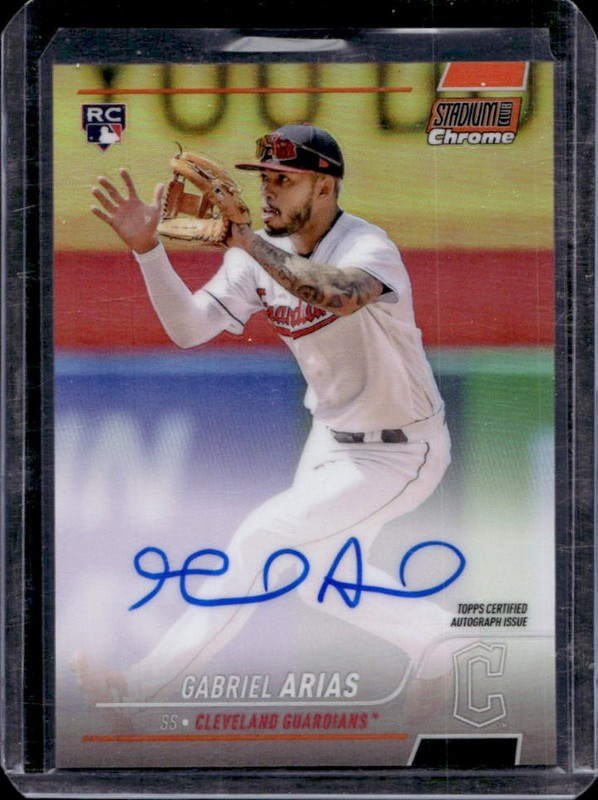 2022 Topps Stadium Club Chrome Gabriel Arias Auto RC Orange Refractor #/25