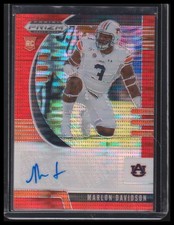 Marlon Davidson 2020 Panini Prizm #195 Draft Picks Orange Pulsar Auto #/20