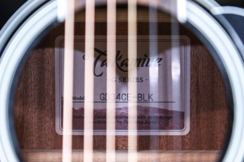 Takamine GD34CE-BLK Gloss Black Dreadnought Cutaway Acoustic El. Guitar w/Bag - Picture 10 of 20