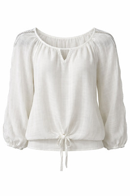 BCX XL White Gauze Lace Tie Front Top Boho Cottagecore Coastal