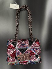 Aldo Glam Shoulder Bag Shimmery Sequin Embellished & Rose Gold Metal Retro/Y2k