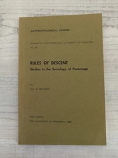 Rules of Descent: Studies in the Sociology of Parentage; Swanson - vintage/VG/PB