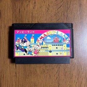 Nintendo Famicom Software Mappy Land With Box & Manual Used Not Tested Japan