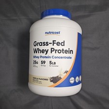 Nutricost Grass-Fed Whey Protein Concentrate Powder (Vanilla) 5LBS NEW Exp 05/28