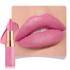 evpct Light Hot Pink Matte Creamy Lipstick for Women, Long Lasting Waterproof...