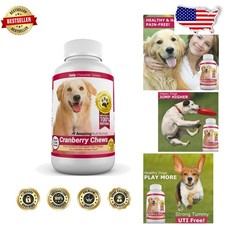 Dog UTI Chews: Bladder Support, Cranberry  ACV, 120 Count Bacon Flavor
