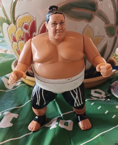 RARE WWF Hasbro Yokozuna Wrestling Figure Green Ca...