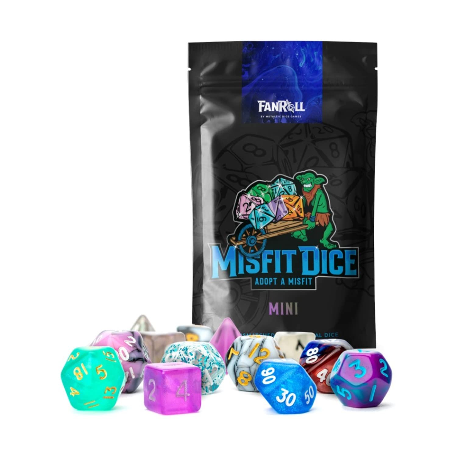 Мини-многогранные кости Mystery Misfit от Metallic Dice Games (комплект из 2 предметов,