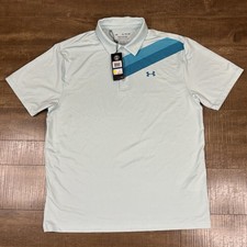 BNWT Under Armour The Playoff Polo Mens XL Blue Golf H5