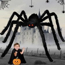 Halloween Decorations Giant Spider, 6.6 Ft Fake 1 Pack, Yellow