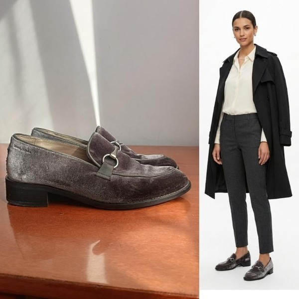 Women Marc O'Polo Loafers Grey Velour 41