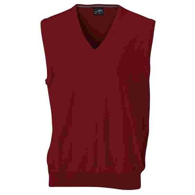 Herren V-Ausschnitt Pullunder, 12 Farben, S - 3XL, Baumwolle | James & Nicholson