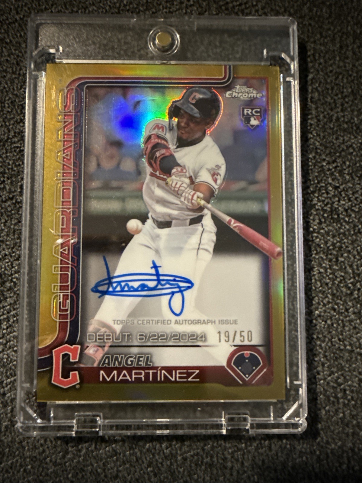 2025 Topps Chrome Angel Martinez CLEVELAND GUARDIANS Gold 19/50 (AUTO, RC)