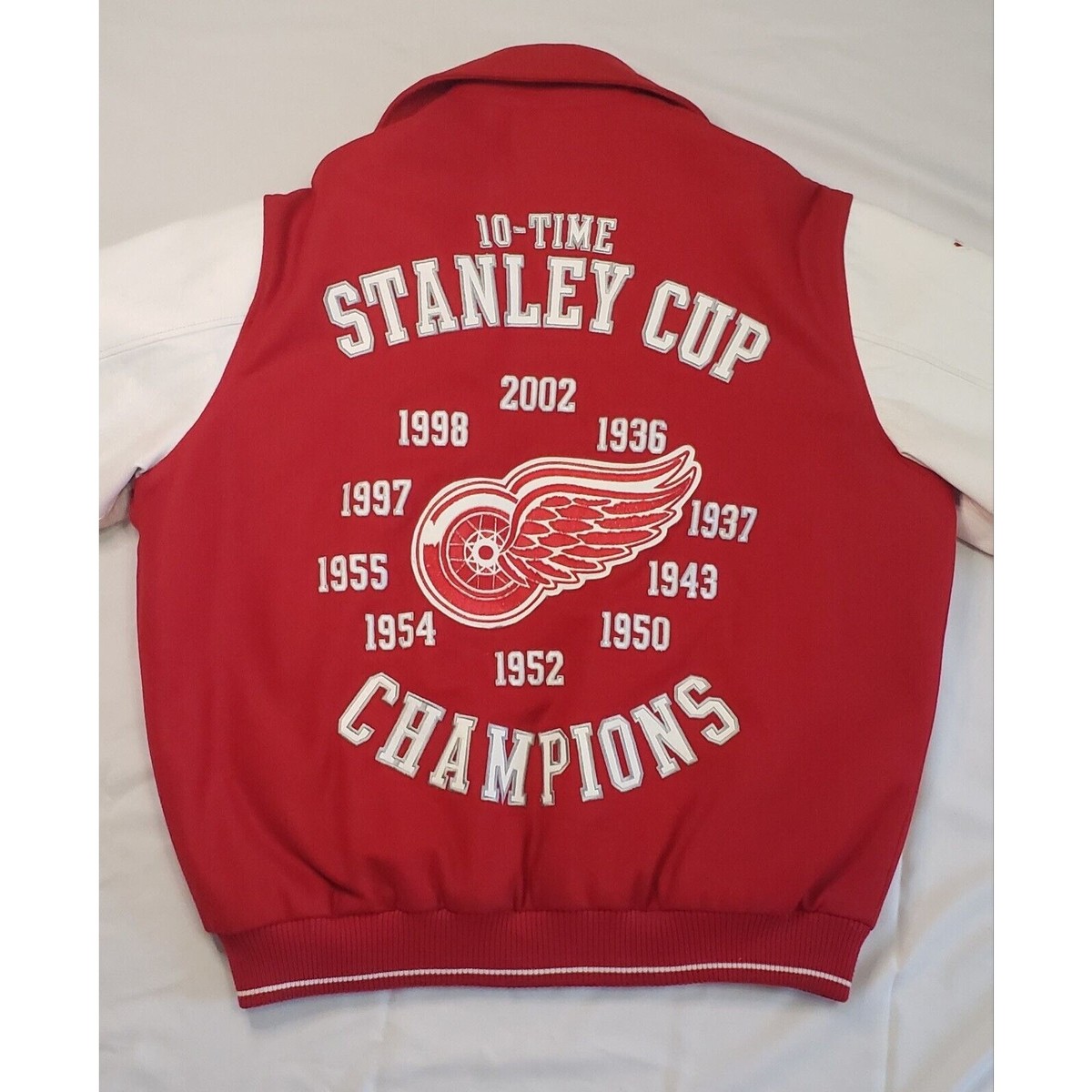 Vintage DETROIT RED WINGS 10X STANLEY CUP CHAMPIONS Mens Varsity