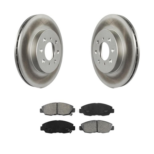 Front Brake Rotors and Pads Kit for Honda Civic 4Lug, OE0Y1 Coated Semi-Metallic