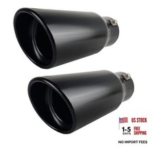 Universal Exhaust Tip Stainless Steel Resonated 2-7/8"ID x 3-3/4"OD x 9" Black