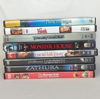 DVD Lot of 8 - Karate Kid, Monster House, Zathura, Hook, Labyrinth, Transformers