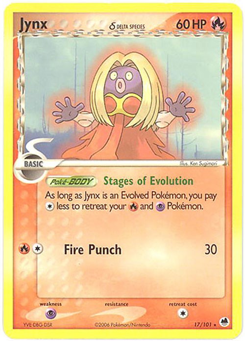 Pokemon Card - Dragon Frontiers 17/101 - JYNX (rare) - NM/Mint