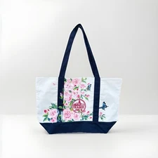 Hand-Painted Trader Joe’s Floral Tote Bag