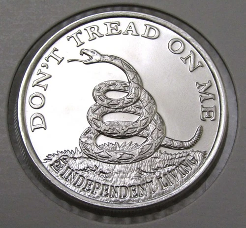 Independent Living Don't Tread Boston Tea Party 1 Troy oz .999 Fine Silver Round