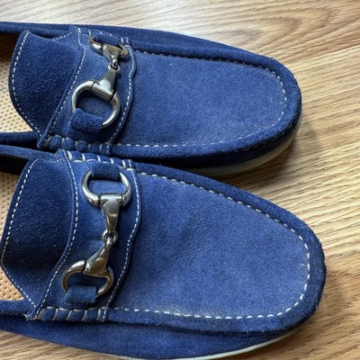 Martin Dingman Shoes Mens Size 10 Navy Blue Suede Bit  display picture 2