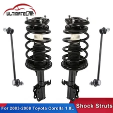 Complete Front Shock Struts w/ Sway Bar Link For 2003-2008 Toyota Corolla 1.8L