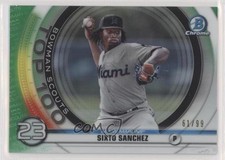 2020 Bowman Scouts Top 100 Chrome Green Refractor 61/99 Sixto Sanchez 8t7