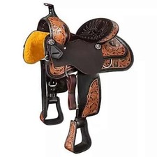 Western Leather Horse Saddle Barrel Racing Racer Trail Tooled Carved Equestrian