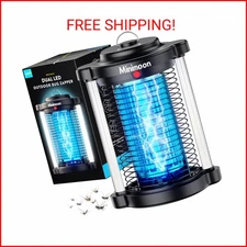 Minimoon Bug Zapper Outdoor, Upgraded Mosquito Zapper with Dual LED Light, 4200V