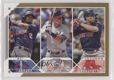 2023 Series 1 League Leaders Gold Aaron Judge Luis Arraez Xander Bogaerts 0g27