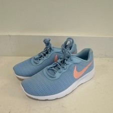 Nike Girls Mesh Breathable Light Blue Pink White Lace Up Low Top Flat Sneakers