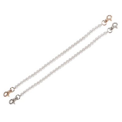 2Pcs Acrylic Transparent Chains 30cm Round Beads DIY Bags Decoration Replacement