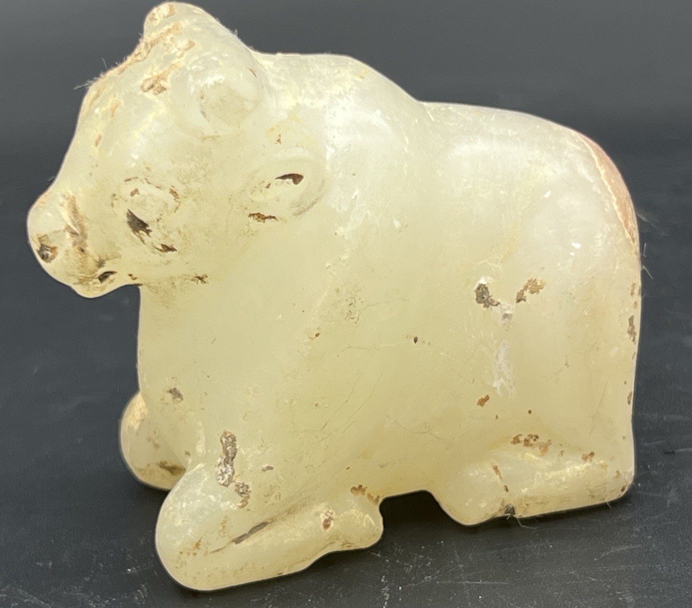 Estatuto de toro intercultural coleccionables rara escultura de toro de piedr...