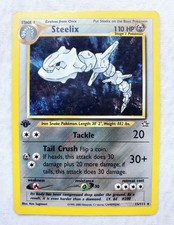 STEELIX 1st Edition 15/111 HOLO Neo Genesis Pokemon #15 WOTC 2000 First Ed