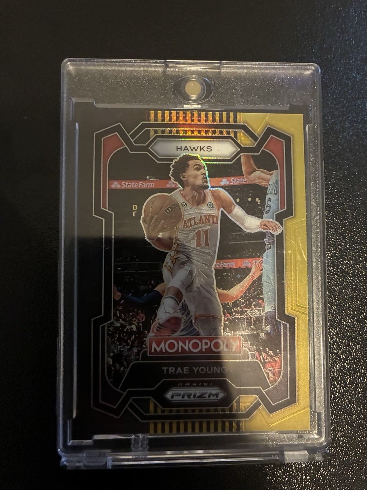 2023-24 Panini Prizm Monopoly Trae Young #4 Black Gold /5