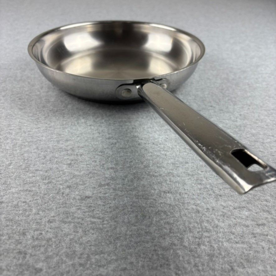 Wolfgang Puck Bistro Collection Lot of 3 Stainless Steel Pans and Fryer 2 Lids