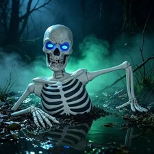 Halloween Skeleton Outdoor Yard Decor, Skeleton LED Eyes,  100V-240V EU Plug