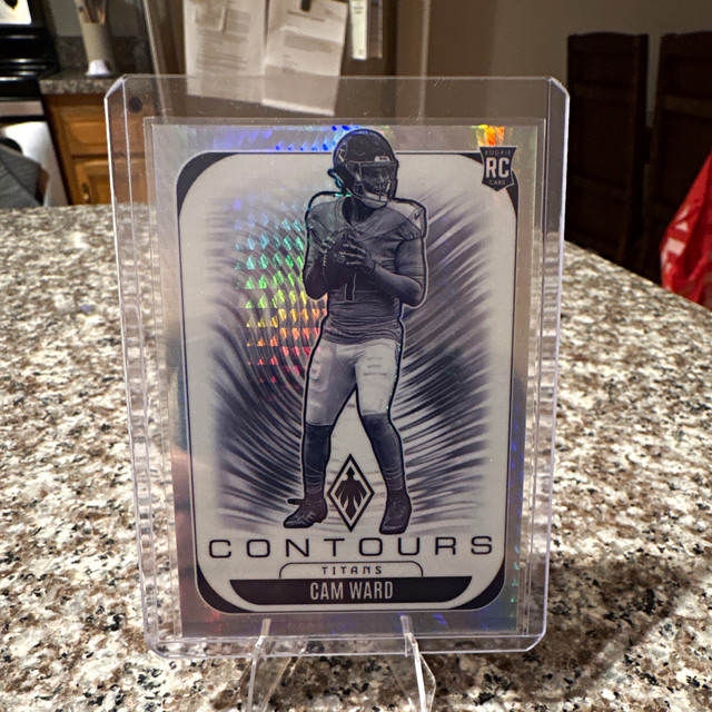 Panini 2025 Phoenix Contours Cam Ward Titans RC Silver Pyramids #31 /299