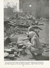 WW2 RUSSIA STALINGRAD Volgograd RUINS LADY COOK FOOD PHOTO ILLUSTRATION PRINT
