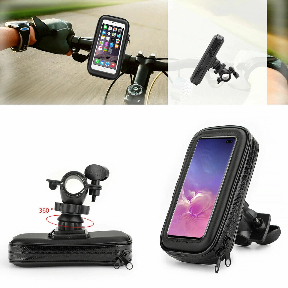 New 360° Bicycle Bike Waterproof Case Mount Holder Cover For All Mobile Phones - Image 2 of 4