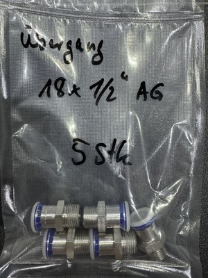 5x GEBERIT MAPRESS Edelstahl Übergang mit AG d 18 mm x 1/2'' AG 31704 Inox