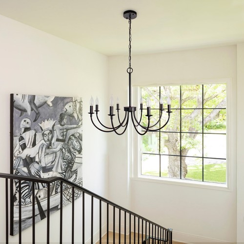 Modern Dining Room Hanging Pendant Light,Industrial Candle Chandelier - Picture 5 of 8