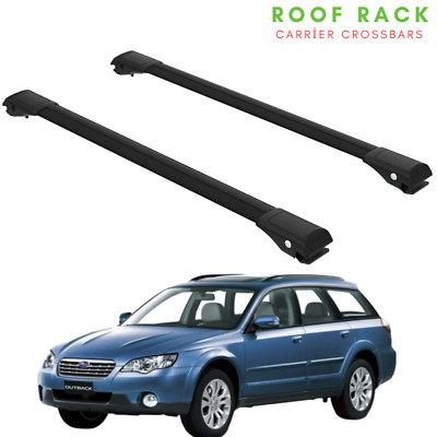 Fits Subaru Legacy Outback 2006-2009 Flush Roof Racks CrossBars Black Color
