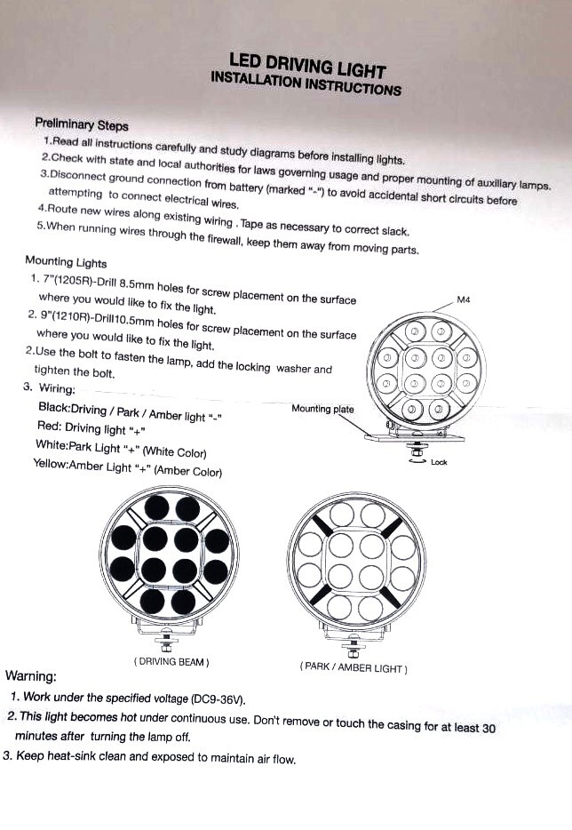 7" Round Led Light White Amber Drl Spot Fog Lamp Bar X4 Todoterreno 4x4 Car 4wd
